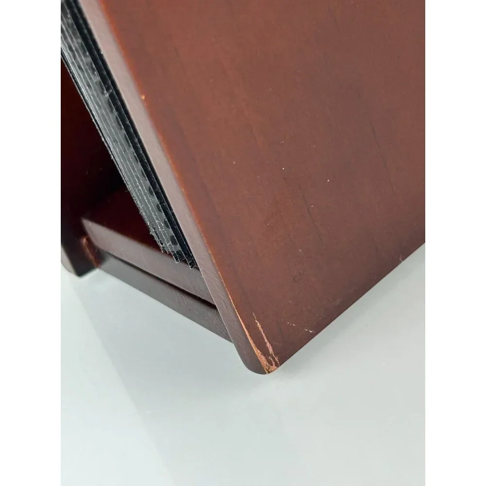Lenox Forevermore Bookshelf Photo Album Wood Silver Tone Hearts Storage READ